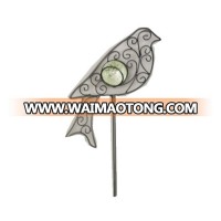 Metal peacock garden stick for garden ornament