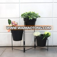 Wrought Iron Flower Plant Stand  With 3 Flower Pot